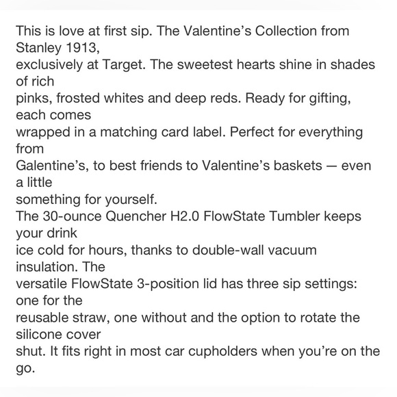 Stanley Valentine’s Day Powder Pink Gradient Tumbler - Picture 6 of 7